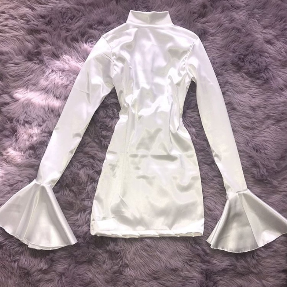 White satin dress